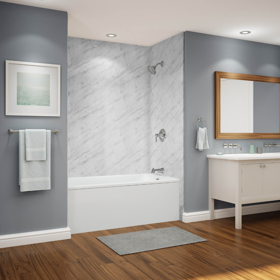 Carrera marble-look acrylic wall finish